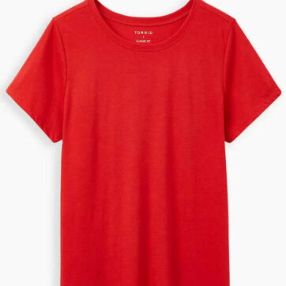 Torrid Plus Size 1 Everyday Tee Shirt Signature Jersey Red, NWT